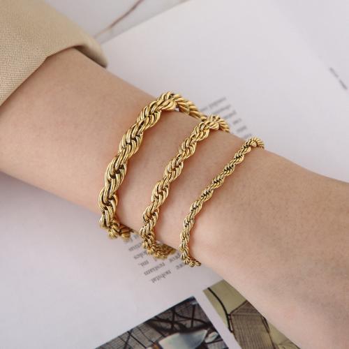 Stainless Steel Jewelry Bracelet, 304 Stainless Steel, Vacuum Ion Plating, for woman, more colors for choice, Sold By PC