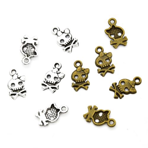 Tibetan Style Pendants, Skull, plated, DIY, more colors for choice, 16x9mm, 100PCs/Bag, Sold By Bag