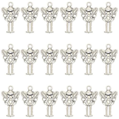 Pendentifs en alliage de zinc, ange, Placage, DIY, 25x14mm, 100PC/sac, Vendu par sac