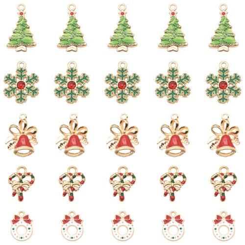 Tibetan Style Enamel Pendants, plated, Christmas Design & DIY & different styles for choice & with rhinestone, more colors for choice, 100PCs/Bag, Sold By Bag