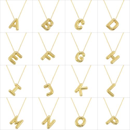 Brass Necklace, Alphabet Letter, plated, different styles for choice & for woman, more colors for choice, Length:Approx 20 Inch, Sold By PC