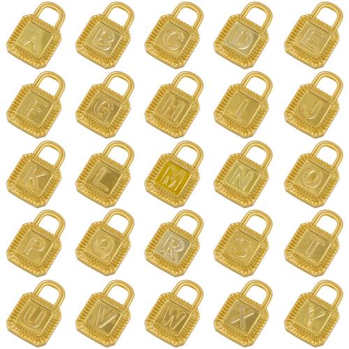 Brass Jewelry Pendants, Lock, plated, DIY & different styles for choice & with letter pattern, more colors for choice, 15x10mm, Sold By PC