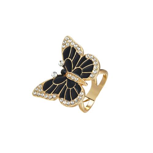 Tibetan Style Scarf Buckle, Butterfly, gold color plated, for woman & enamel & with rhinestone, more colors for choice, 21mm, Sold By PC