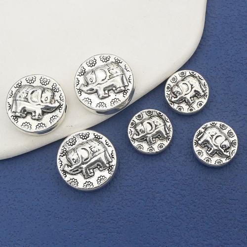 Zink Legierung Perlen Schmuck, Zinklegierung, flache Runde, antik silberfarben plattiert, DIY & verschiedene Größen vorhanden, frei von Nickel, Blei & Kadmium, ca. 100PCs/Tasche, verkauft von Tasche