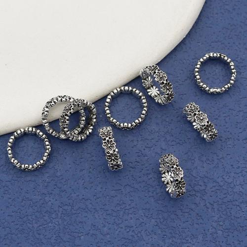 Tibetan Style Large Hole Bead, antique silver color plated, DIY, nickel, lead & cadmium free, 11x3.50mm, Hole:Approx 8mm, Approx 100PCs/Bag, Sold By Bag