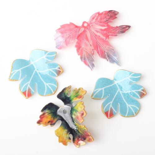 Resin Pendant, Leaf, DIY & different size for choice, more colors for choice, Approx 100PCs/Bag, Sold By Bag