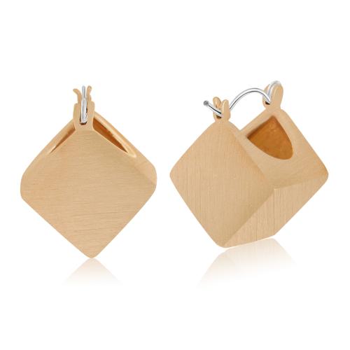 Pendientes de Palanca Hacia Atrás en Latón, metal, chapado en color dorado, Joyería, dorado, libre de níquel, plomo & cadmio, 17.50x21mm, Vendido por Par