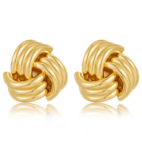 Brass Stud Earring, gold color plated, fashion jewelry, golden, nickel, lead & cadmium free, 21x21mm, Sold By Pair