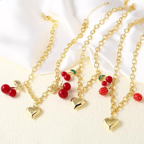 Brass Necklace, with 5cm extender chain, gold color plated, fashion jewelry & different designs for choice & enamel, more colors for choice, nickel, lead & cadmium free, Length:40 cm, Sold By PC