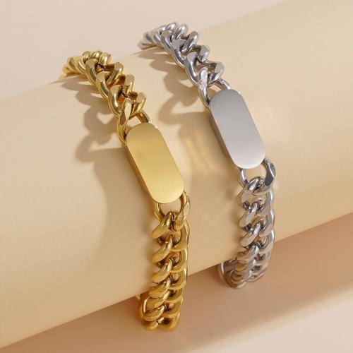 Stainless Steel Jewelry Bracelet, 304 Stainless Steel, with 2 Inch extender chain, plated, fashion jewelry & for woman, more colors for choice, Length:6.7 Inch, Sold By PC