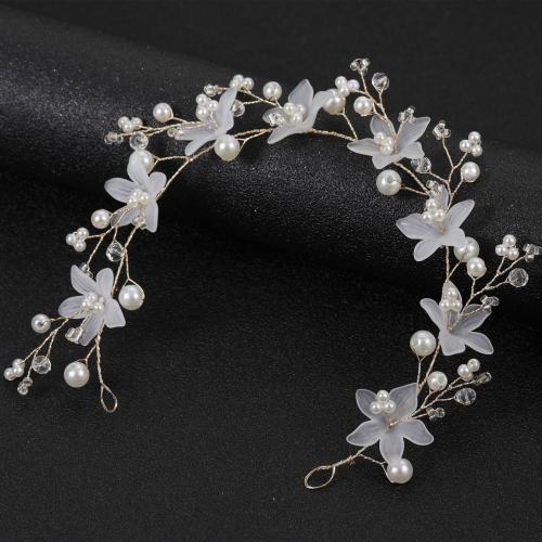 Headband, Plastic Pearl, with brass wire & Crystal, handmade, fashion jewelry & different styles for choice & for woman, more colors for choice, 350mm, Sold By PC