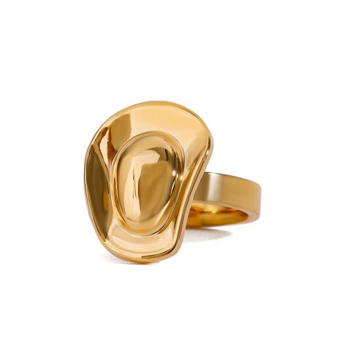 Anillo de dedo de acero inoxidable, acero inoxidable 304, chapado, Joyería & para mujer, dorado, Vendido por UD