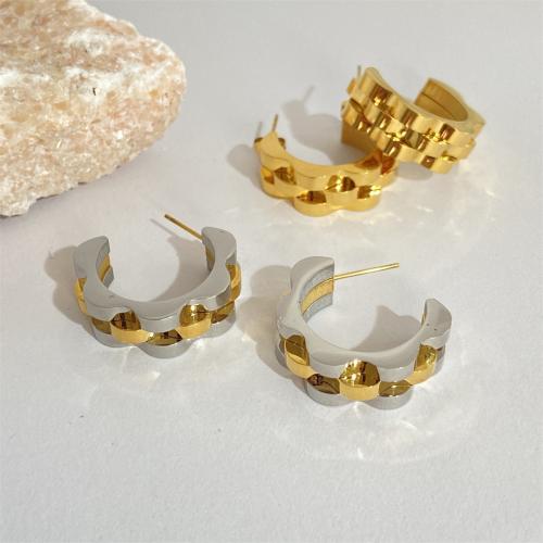 Stainless Steel Stud Earrings, 304 Stainless Steel, Vacuum Ion Plating, for woman, more colors for choice, Sold By Pair