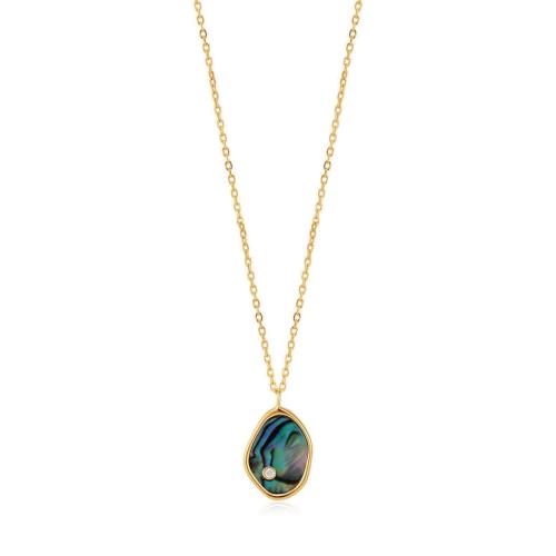 Collier de bijoux en acier inoxydable, Acier inoxydable 304, avec coquille, pavé de micro zircon & pour femme, Longueur:41-50 cm, Vendu par PC