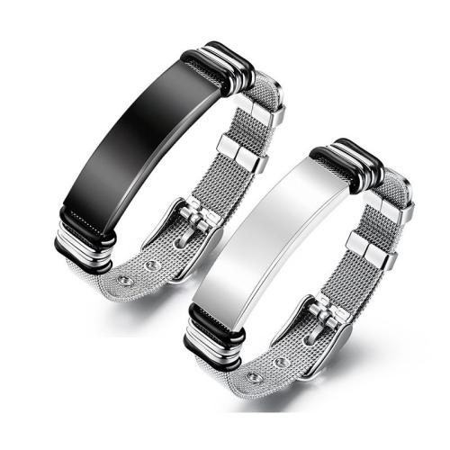 304 Stainless Steel Bracelet, with PU Leather, plated, fashion jewelry & Unisex, more colors for choice, Length:Approx 8.5 Inch, Sold By PC