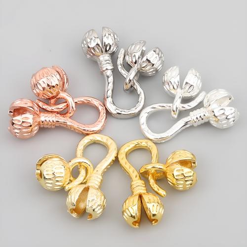 Brass Jewelry Clasps, Flower Bud, plated, DIY, more colors for choice, 16x9.50mm, Sold By PC