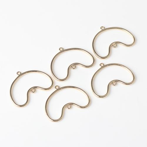 Tibetan Style Connector, Moon, gold color plated, DIY & 1/1 loop & hollow, nickel, lead & cadmium free, 31x24mm, Hole:Approx 2mm, Approx 100PCs/Bag, Sold By Bag