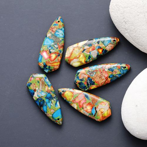 Natural Imperial Jasper Pendants, Impression Jasper, DIY, more colors for choice, 42x18mm, Sold By PC