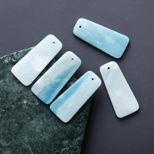 Gemstone Pendants Jewelry, ​Amazonite​, Different Shape for Choice & DIY, more colors for choice, 40x20mm, Sold By PC