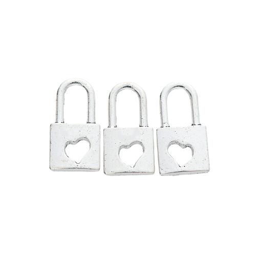 Tibetan Style Lock Pendants, plated, DIY, more colors for choice, nickel, lead & cadmium free, 100PCs/Bag, Sold By Bag