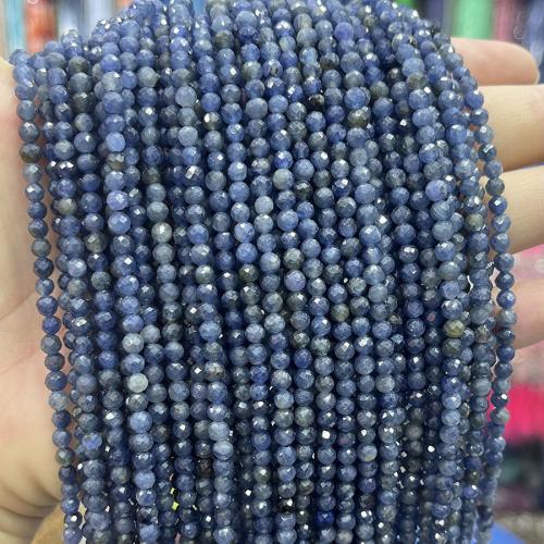 Gemstone Jewelry Beads, Sapphire​, DIY & different size for choice, blue, Sold Per Approx 38 cm Strand