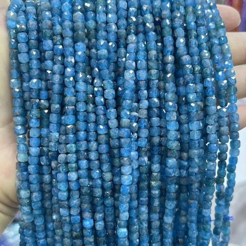 Perles bijoux en pierres gemmes, Apatites, DIY, bleu, 4mm, Vendu par Environ 38 cm brin