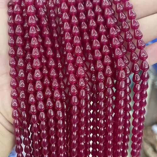 Gemstone Jewelry Beads, Ruby Alumina, DIY, red, 5x7mm, Sold Per 38 cm Strand