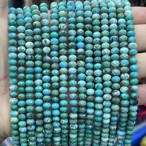 Perles turquoises, turquoise naturelle, DIY, vert, 4x6mm, Vendu par Environ 38 cm brin