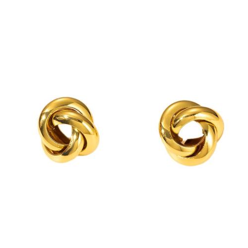 Stainless Steel Stud Earrings, 304 Stainless Steel, gold color plated, fashion jewelry & for woman & hollow, Sold By Pair