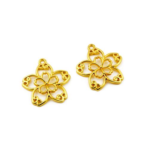 Tibetan Style Flower Pendants, plated, DIY, 100PCs/Bag, Sold By Bag