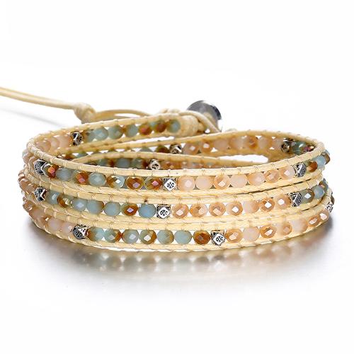 cristal bracelet, avec corde de cire, multicouche & styles différents pour le choix & pour femme, Longueur:Environ 6-10 pouce, Vendu par PC