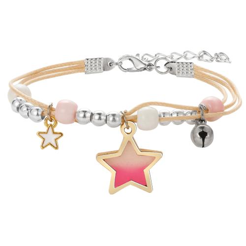 aleación de zinc Pulsera, con Cordón de cera & Acrílico, con 1.8inch extender cadena, multicapa & diferentes estilos para la opción & para mujer, longitud:aproximado 6.7 Inch, Vendido por UD