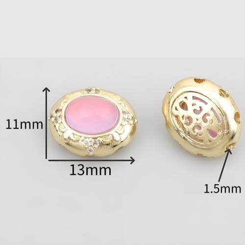 Brass Spacer Beads, with Resin, matte gold color plated, DIY & different styles for choice & with rhinestone, Sold By PC