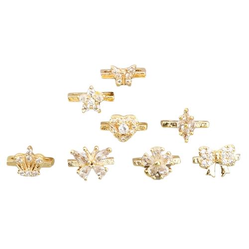 Brass Spacer Beads, 14K gold plated, DIY & different styles for choice & micro pave cubic zirconia, Sold By PC