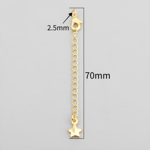 Rallonge chaine en laiton, Plaqué d'or 14K, DIY & styles différents pour le choix, Vendu par PC