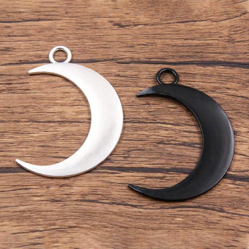 Tibetan Style Moon Pendants, plated, DIY, more colors for choice, nickel, lead & cadmium free, 31x45mm, Approx 100PCs/Bag, Sold By Bag