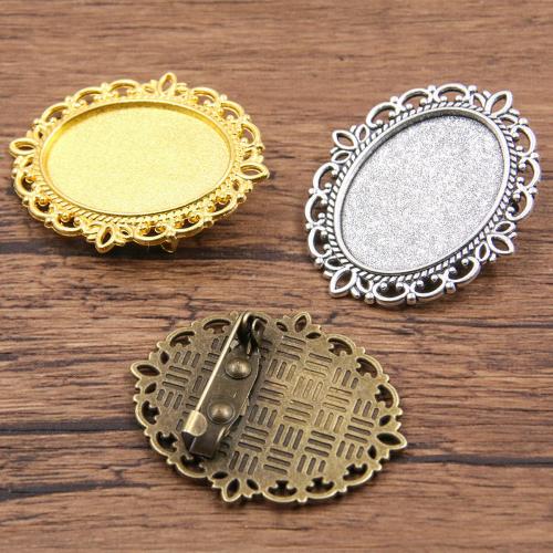 Tibetan Style Brooch Finding, plated, DIY, more colors for choice, nickel, lead & cadmium free, 30x36mm, Approx 100PCs/Bag, Sold By Bag