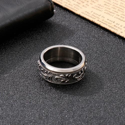 Anillo de dedo de Titantium Acero, Partículas de acero, Esférico, chapado, diverso tamaño para la opción & para hombre, más colores para la opción, Vendido por UD