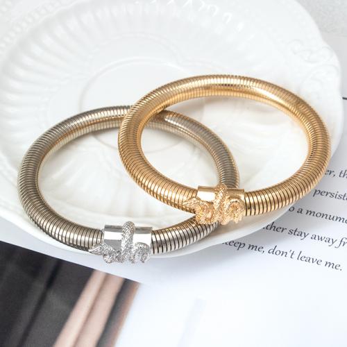 Stainless Steel Bangle, 304 Stainless Steel, Snake, plated, for woman, more colors for choice, Sold By PC