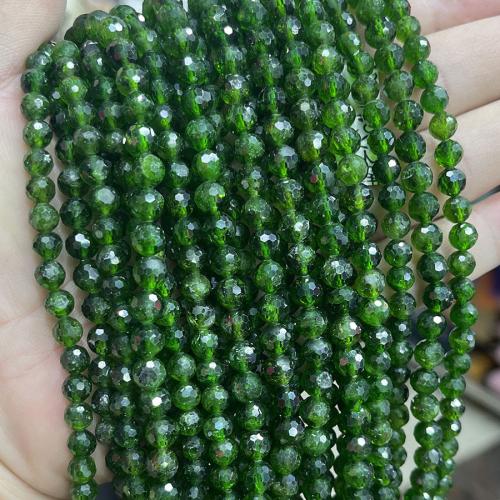 Perles bijoux en pierres gemmes, diopside, Rond, DIY, vert, 6mm, Vendu par Environ 38 cm brin