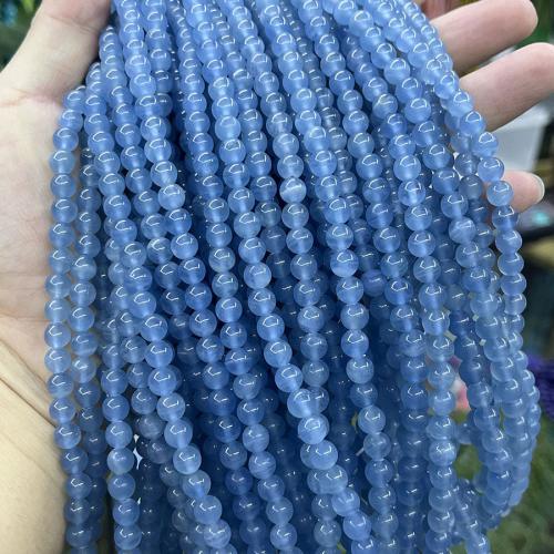 Gemstone Jewelry Beads, Calcite, Round, DIY, blue, 6mm, Sold Per Approx 38 cm Strand