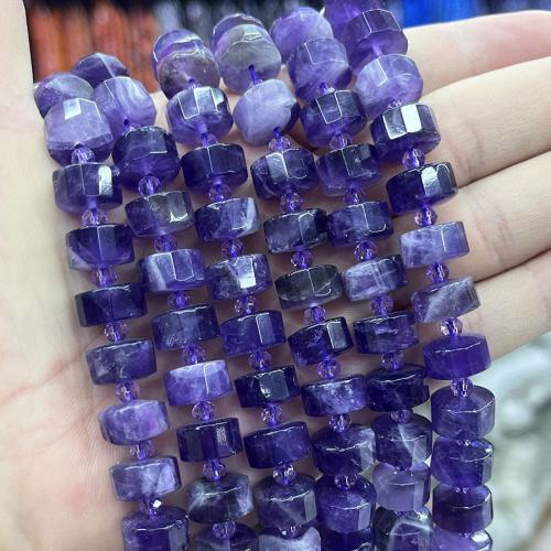 Natürliche Amethyst Perlen, Rondell, DIY, blau, about:8-12mm, verkauft per ca. 38 cm Strang