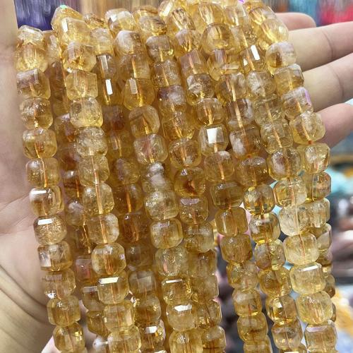 Natural Citrine Beads, Square, DIY, yellow, 10mm, Sold Per Approx 38 cm Strand