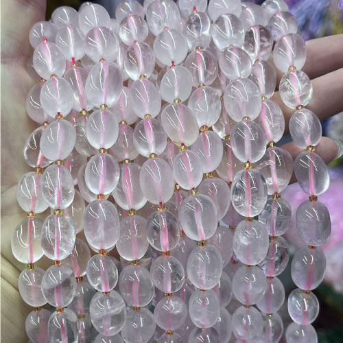 Natural Rose Quartz Beads, Oval, DIY, pink, about:10-15mm, Sold Per Approx 38 cm Strand