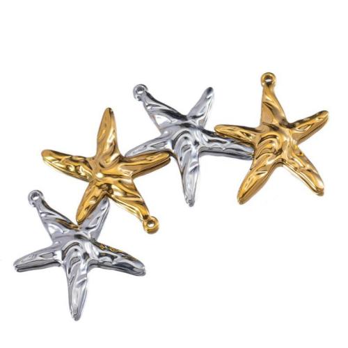 Stainless Steel Pendants, 304 Stainless Steel, Starfish, plated, DIY, more colors for choice, 5PCs/Bag, Sold By Bag