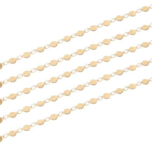 Stainless Steel Jewelry Chain, 304 Stainless Steel, 18K gold plated, DIY, 1m/Bag, Sold By Bag