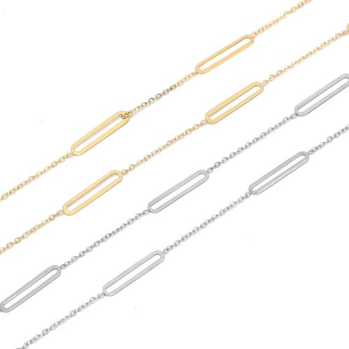 Stainless Steel Jewelry Chain, 304 Stainless Steel, plated, DIY & hollow, more colors for choice, 1m/Bag, Sold By Bag