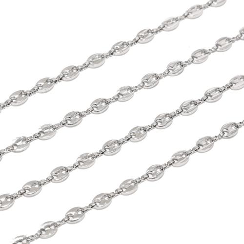 Stainless Steel Jewelry Chain, 304 Stainless Steel, plated, DIY & hollow, more colors for choice, 1m/Bag, Sold By Bag