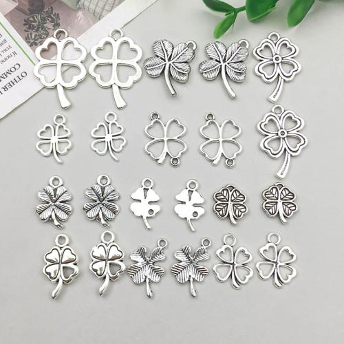 Tibetan Style Clover Pendant, plated, DIY & different styles for choice, more colors for choice, 100PCs/Bag, Sold By Bag