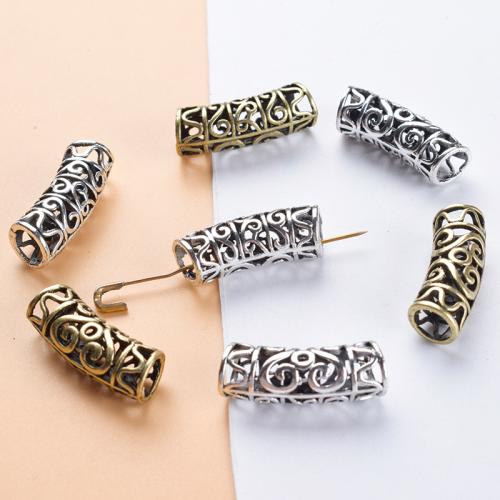 Tibetan Style Tube Beads, plated, DIY & hollow, more colors for choice, 25x9mm, 100PCs/Bag, Sold By Bag